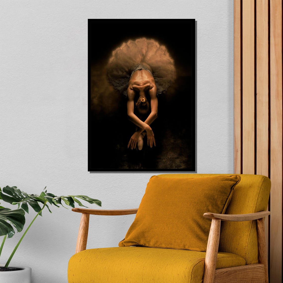 Bowing Ballerina With Golden Dandelion Halo Deep Dark Art Poster - Image 4