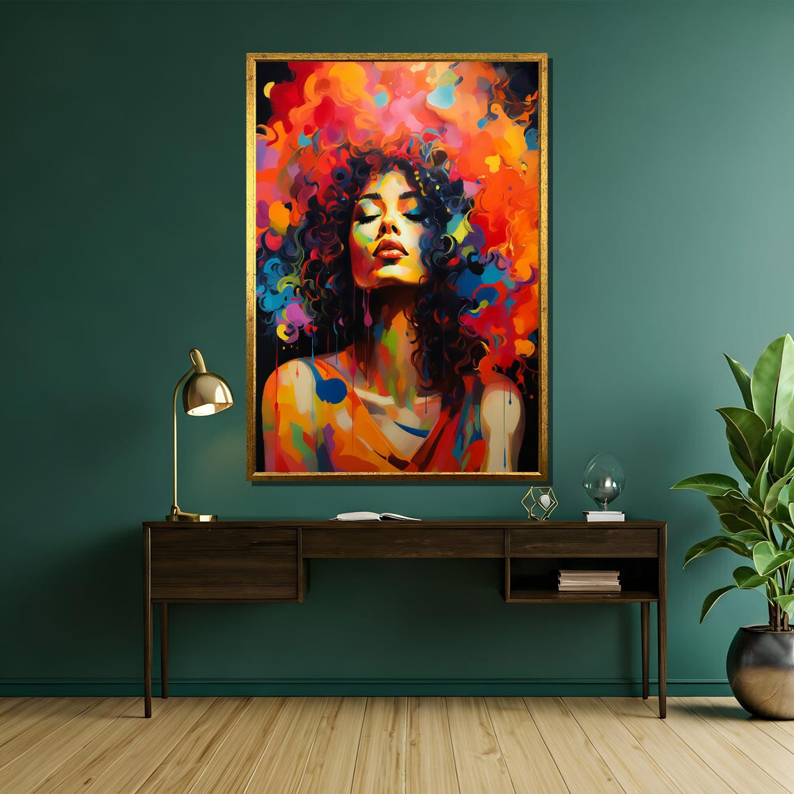Vibrant Expression Painting Bold And Colorful Portrait Gift For Art Enthusiasts And Modern Home Decor - Image 5