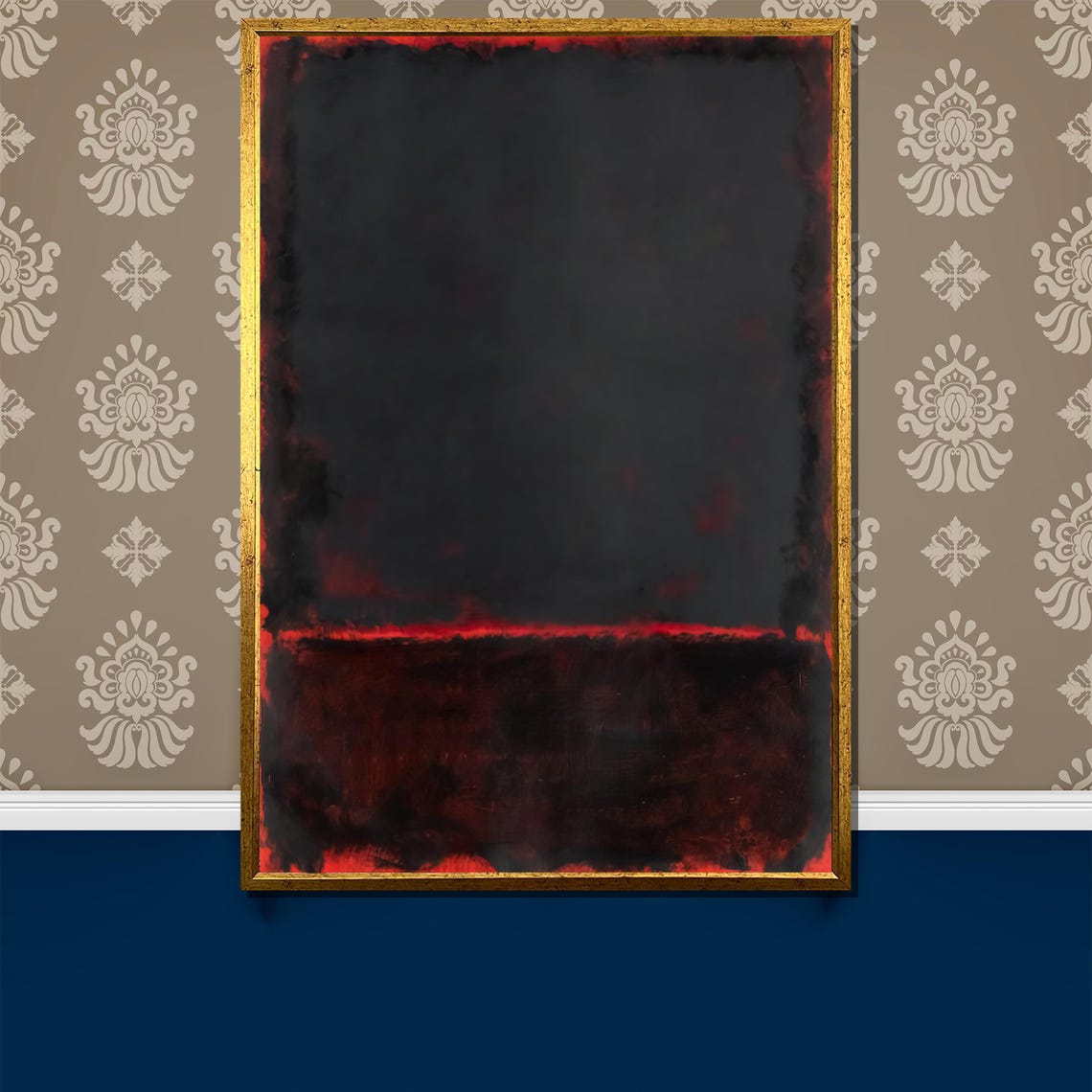 Rothko-Style Dark Red Black Moody Color-Field Abstract Poster