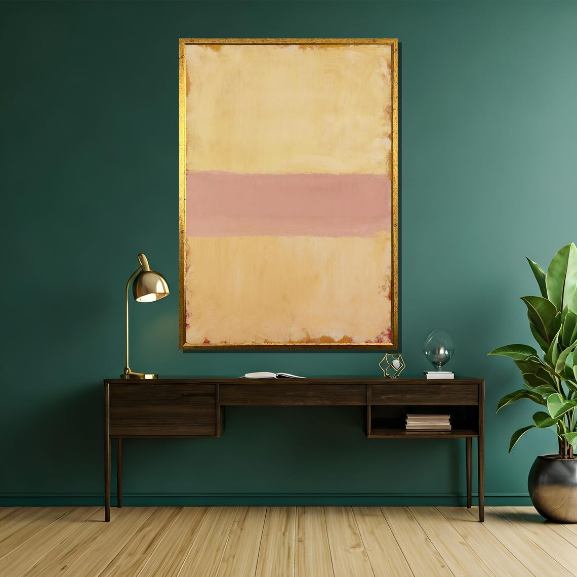 Rothko-Style Soft Yellow Pink Blush Color-Field Abstract Poster - Image 5