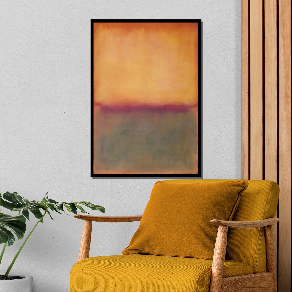 Mark Rothko Ranquil Orange And Muted Mauve Abstract Painting Subtle Yet Striking Gift Option - Image 4