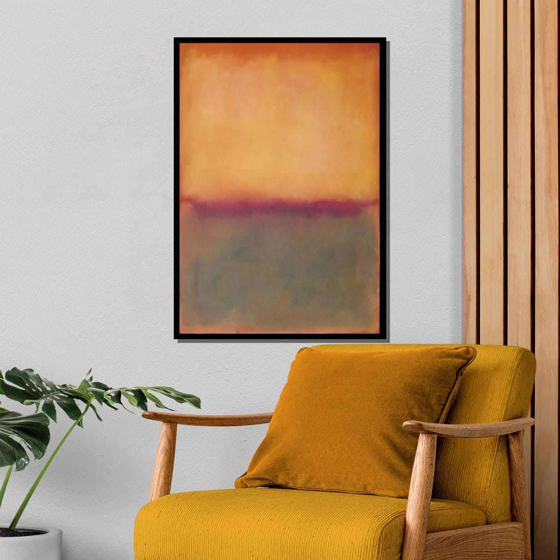 Rothko-Style Warm Orange Muted Mauve Soft Color-Field Art Poster - Image 4