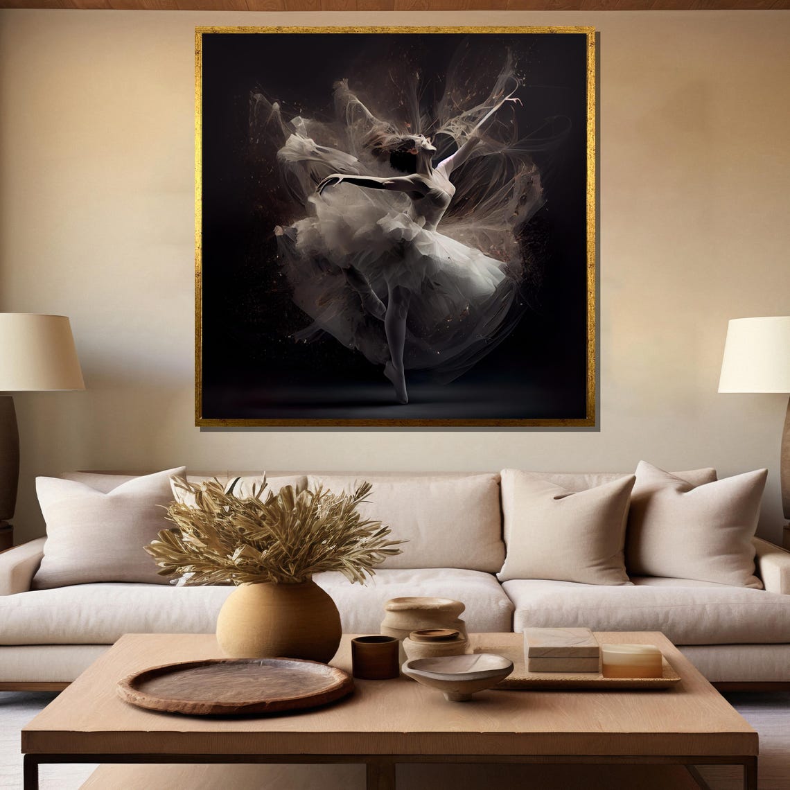 Ethereal Ballerina in Smoky Dark Tones Dramatic Dance Art Poster - Image 5