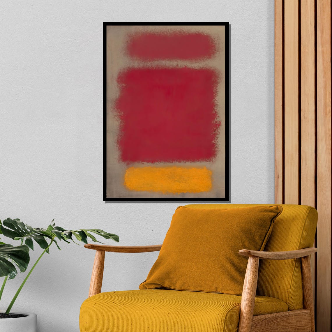 Rothko-Style Red Orange Gray Color-Field Abstract Painting Poster - Image 4
