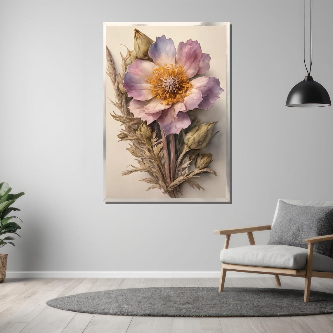 Pastel Pink Wild Rose Soft Botanical Realistic Flower Art Poster - Image 3