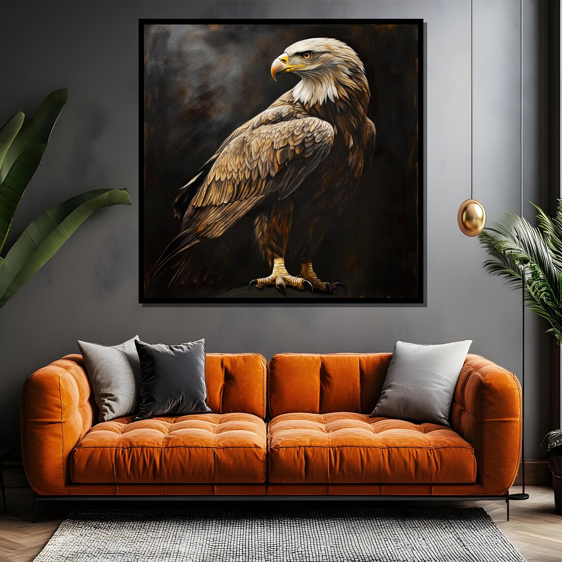 Majestic Eagle Realistic Wildlife Art Print, Dark Style - Image 4