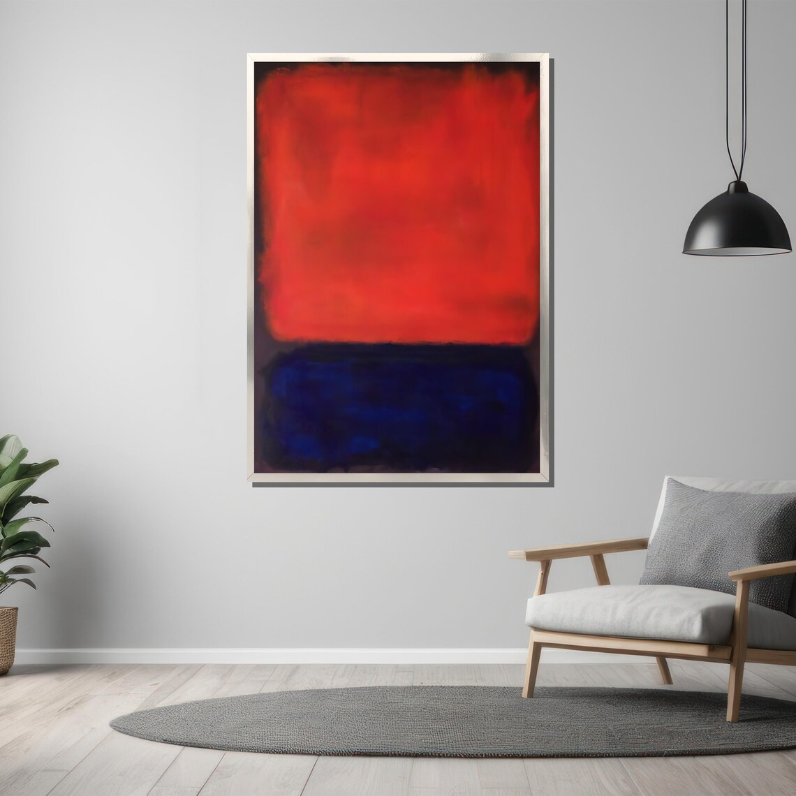 Mark Rothko Red And Blue Abstract Painting - Image 3