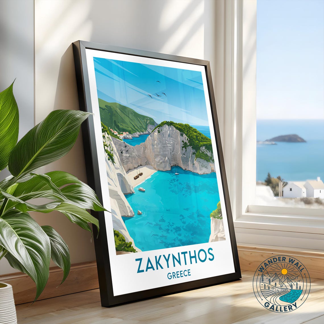 Zakynthos Greece Navagio Shipwreck Beach Turquoise Cove Poster - Image 2