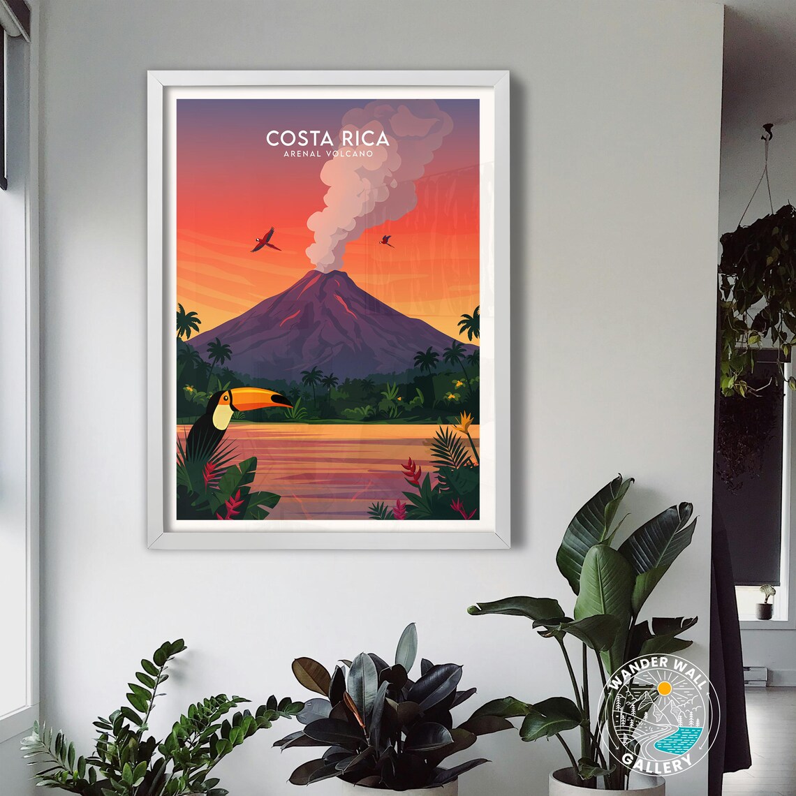 Costa Rica Arenal Volcano Smoking Peak Toucan Wild Sunset Poster - Image 3