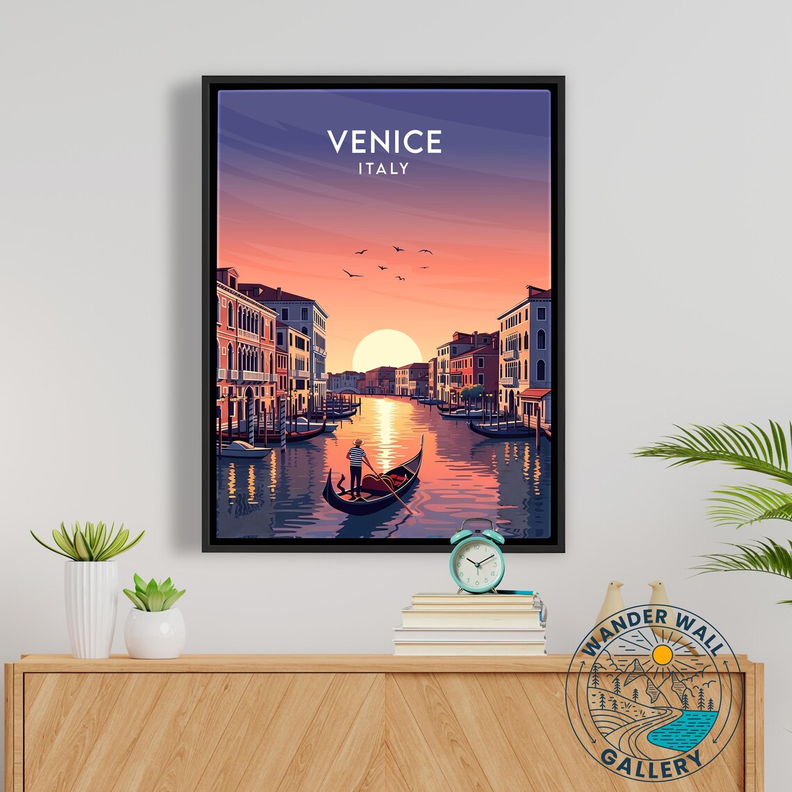 Venice Italy Gondola Sunset Canal Romantic Vintage Travel Poster - Image 5