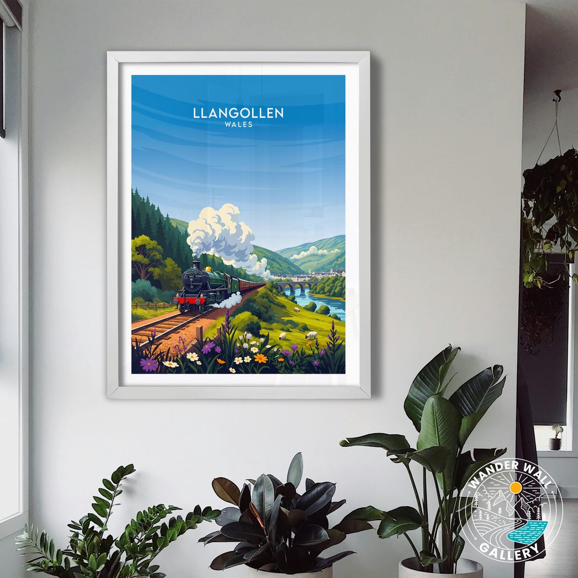 Llangollen Wales Vintage Steam Train Valley Retro Travel Poster - Image 3