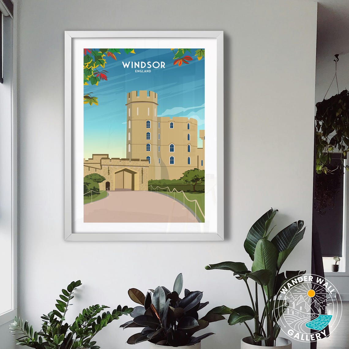 Windsor England Royal Castle Historic Stone Tower Retro Travel Poster - Image 3