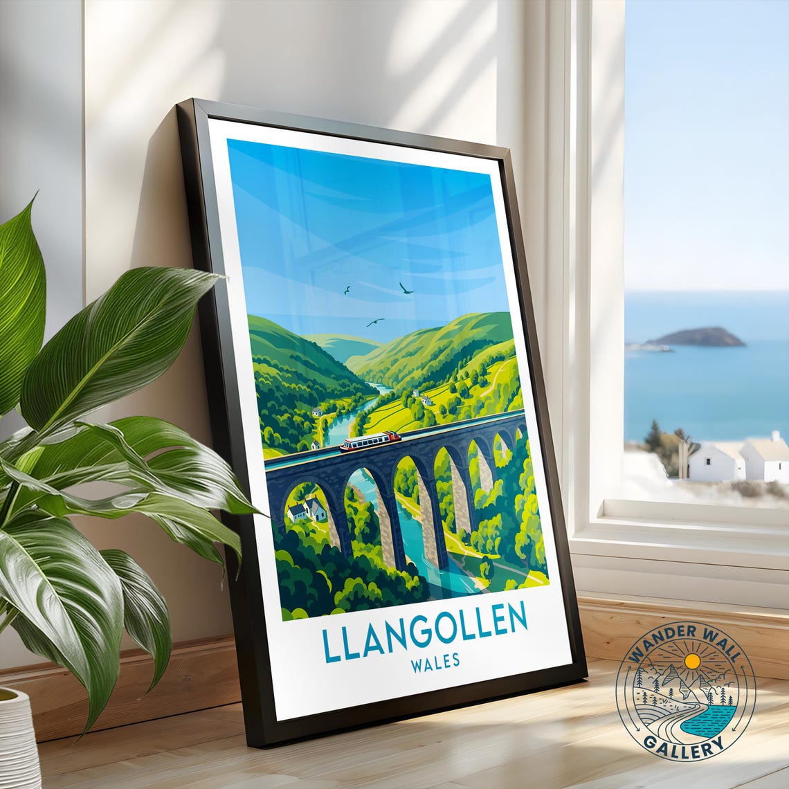 Llangollen Wales Pontcysyllte Aqueduct Canal Boat Travel Poster - Image 2