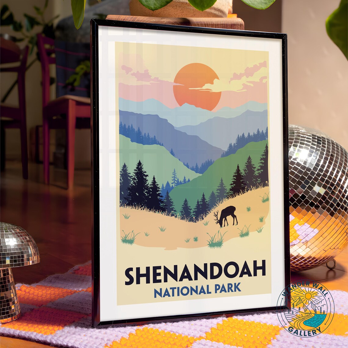 Shenandoah National Park Sunset Deer Blue Ridge Mountains Travel Poster - Image 4