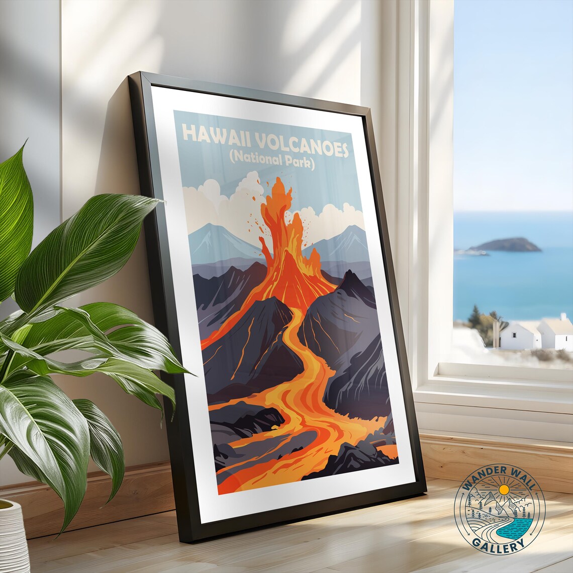 Hawaii Volcanoes National Park Erupting Lava Flow Vintage Travel Poster - Image 2