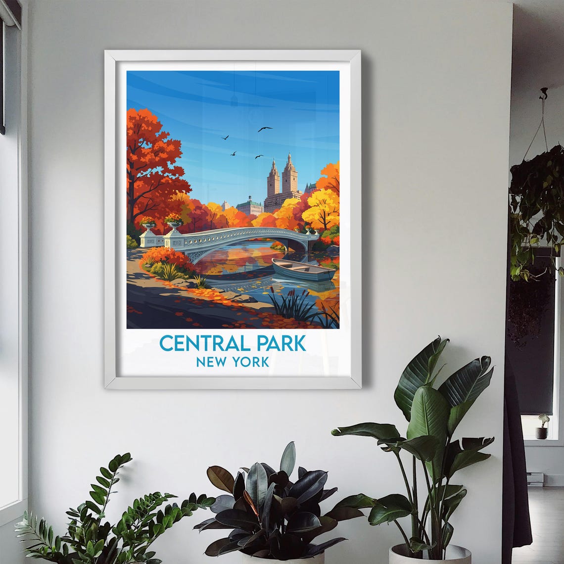 Central Park New York Famous Bow Bridge Autumn Foliage Poster - Image 3
