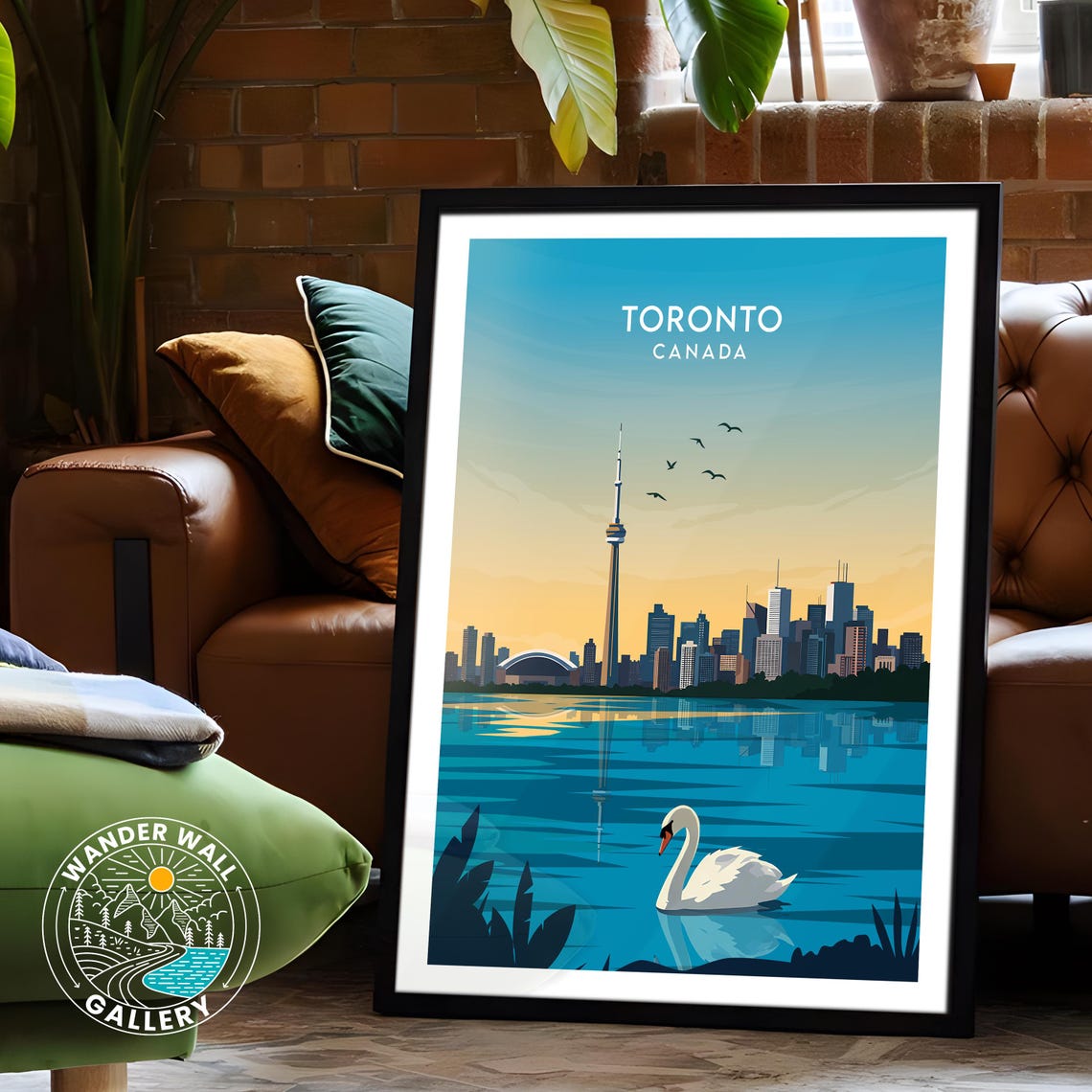 Toronto Canada CN Tower Skyline Swan Lake Sunset Travel Poster - Image 6