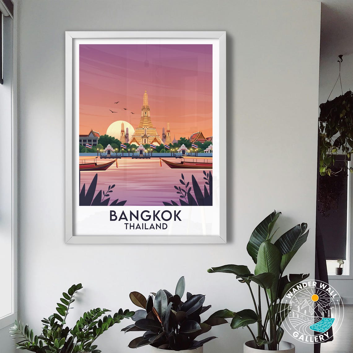 Bangkok Thailand Wat Arun Riverside Temple Sunset Travel Poster - Image 3