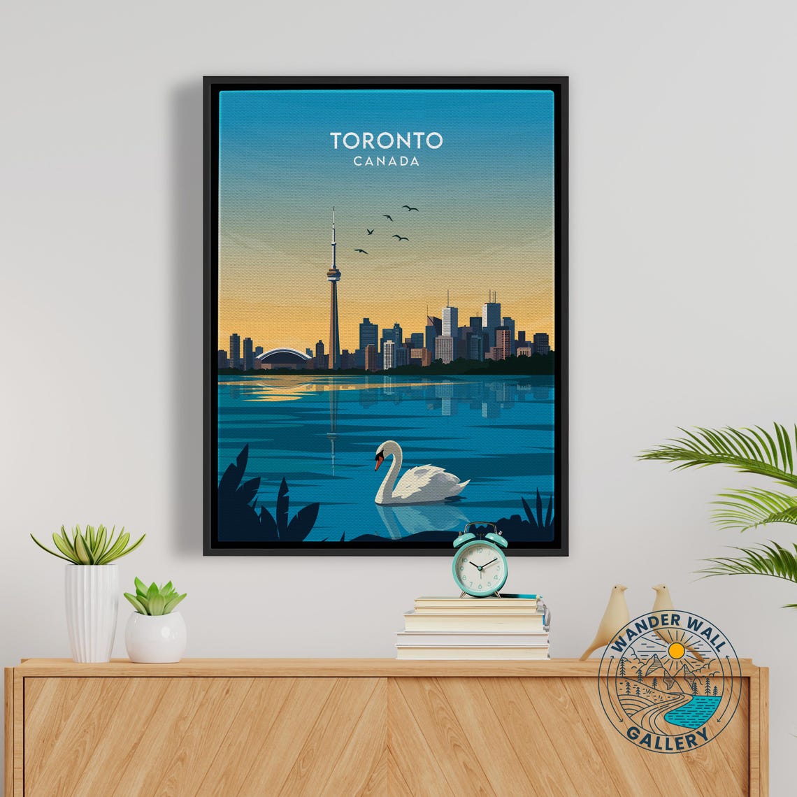 Toronto Canada CN Tower Skyline Swan Lake Sunset Travel Poster - Image 5