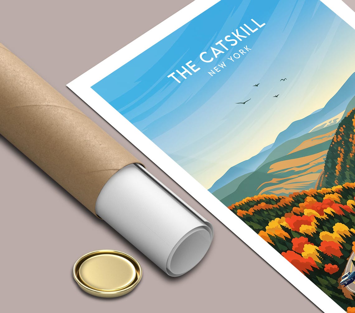 The Catskill New York Autumn Mountain Road Scenic Drive Poster - Image 4