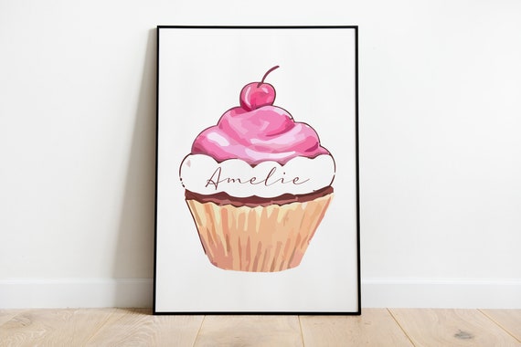 Personalized Cupcake Poster With Name Poster In Sizes A5 A3