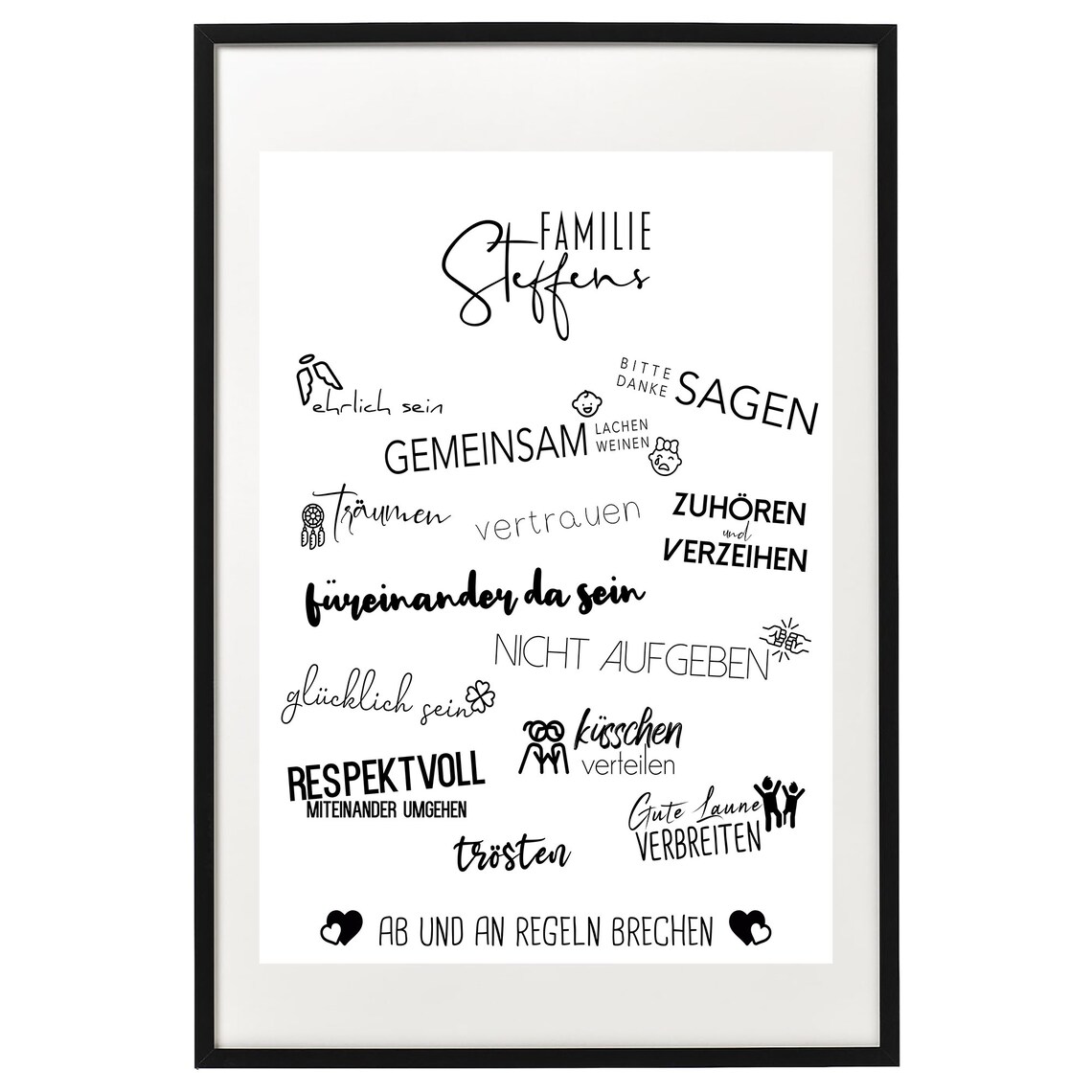 Personalized Family House Rules Typography Art Print - Image 2