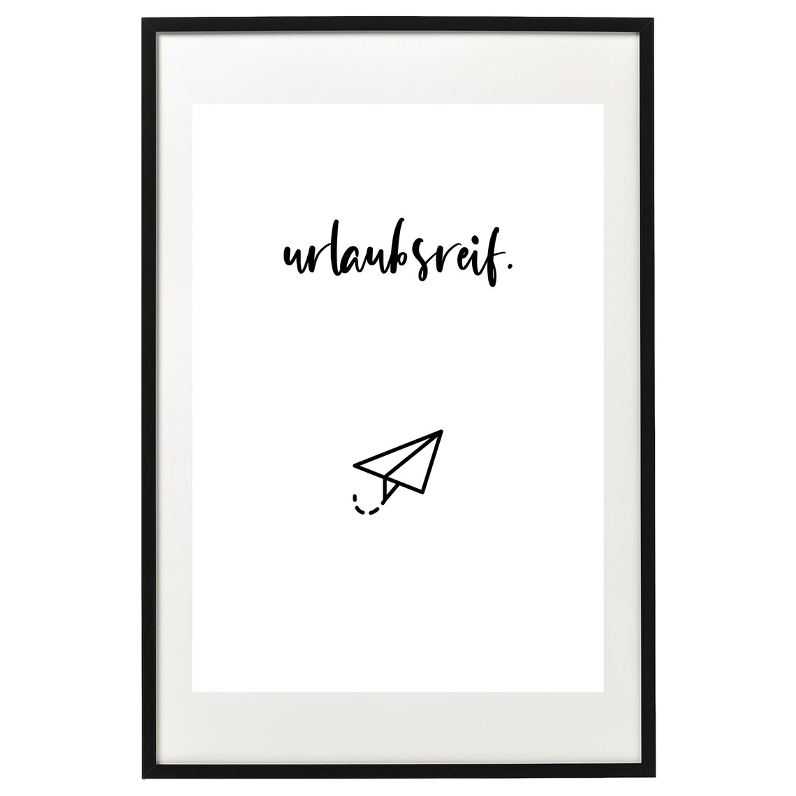 Urlaubsreif Paper Airplane Minimalist Travel Quote Wall Poster - Image 2