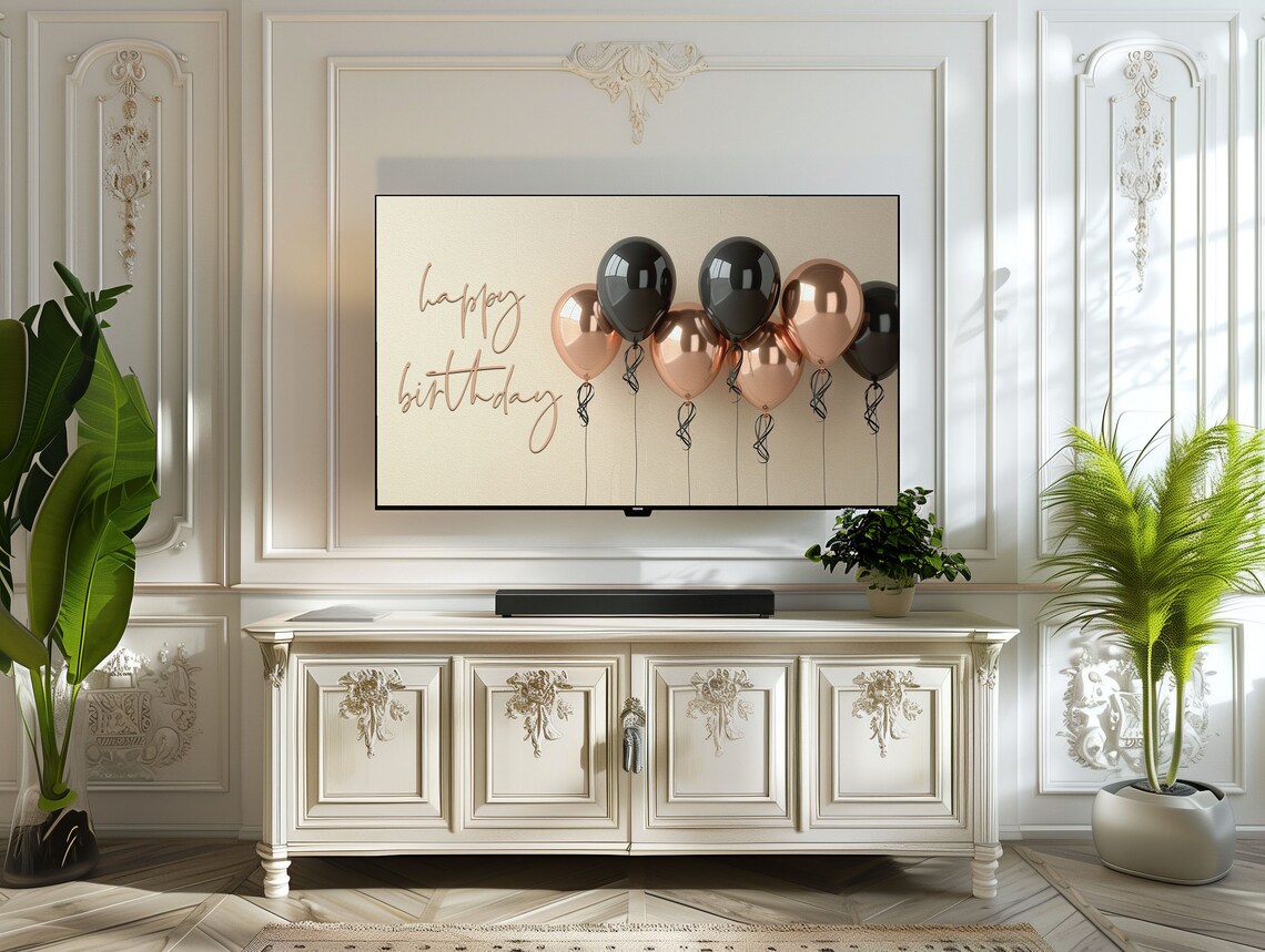 Happy Birthday Frame TV Art Print, Birthday Decor - Image 2