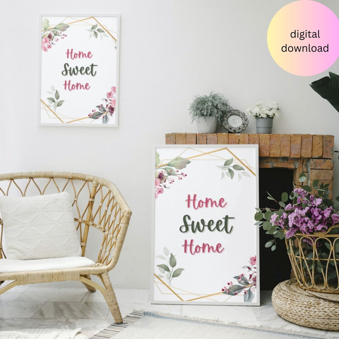 Home Sweet Home Vintage Sign Art Print - Image 3