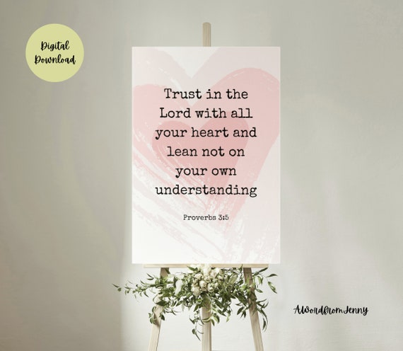 Proverbs 3:5-6 Scripture Verse Art Print
