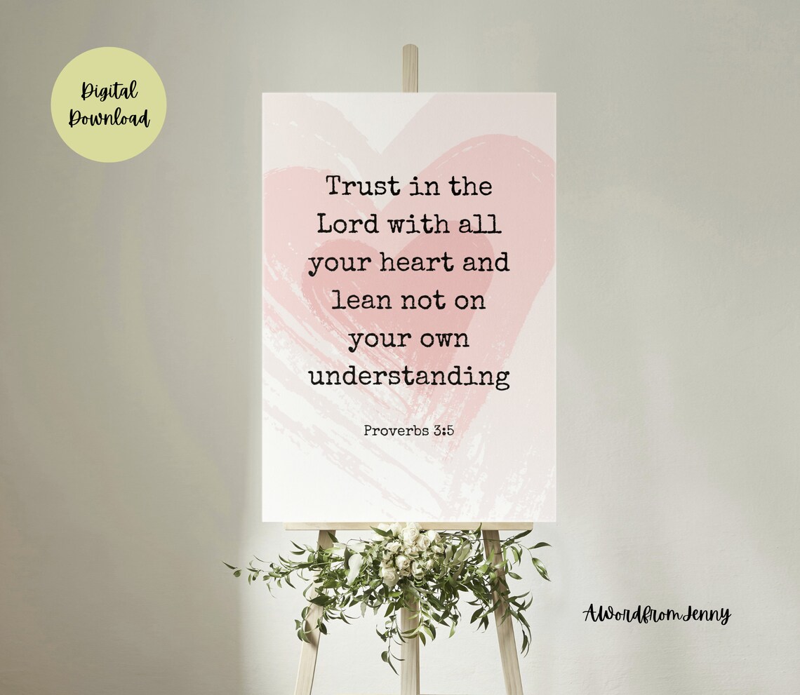 Proverbs 3:5-6 Scripture Verse Art Print