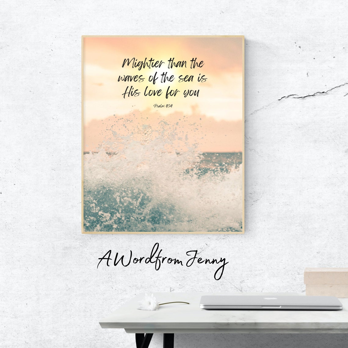 Mightier Than the Waves of the Sea Psalm 93 4 Ocean Wave Photo Poster - Image 3
