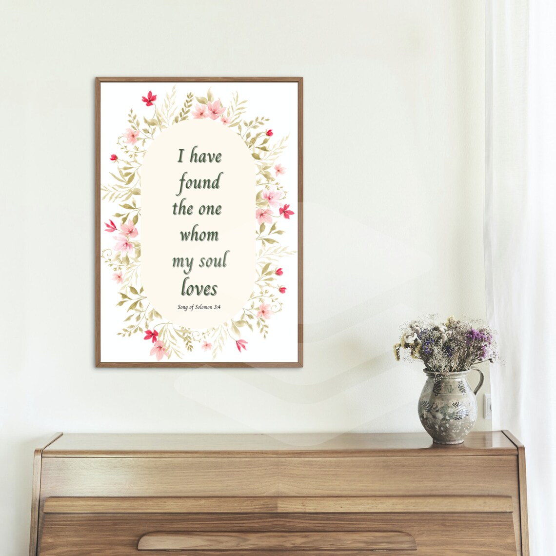 I Have Found the One Whom My Soul Loves Floral Wedding Poster - Image 3