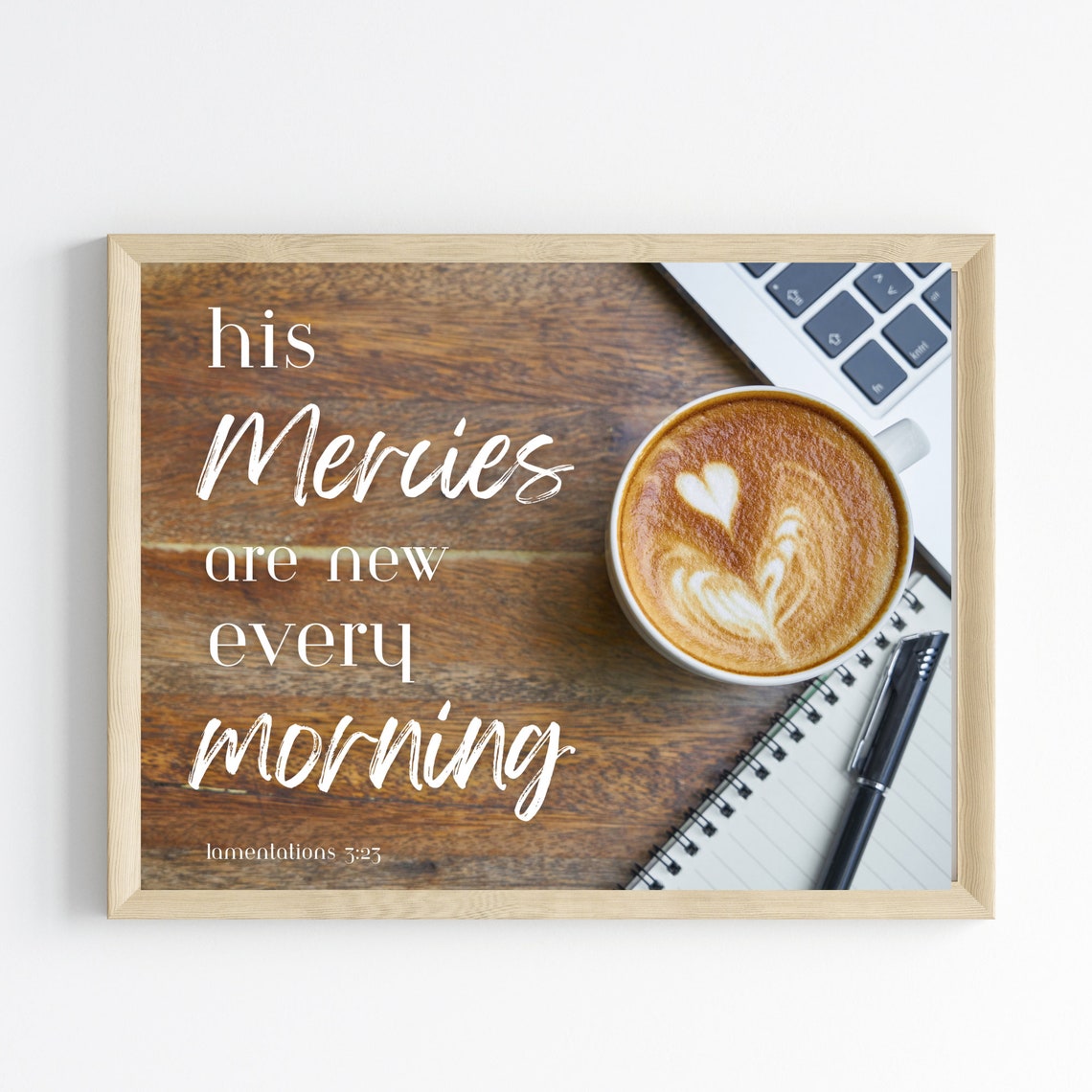 Lamentations 323 His Mercies Are New Every Morning Bible Verse Scripture Office Wall Art Decor Jesus Gift For Her Him Coworker - Image 3