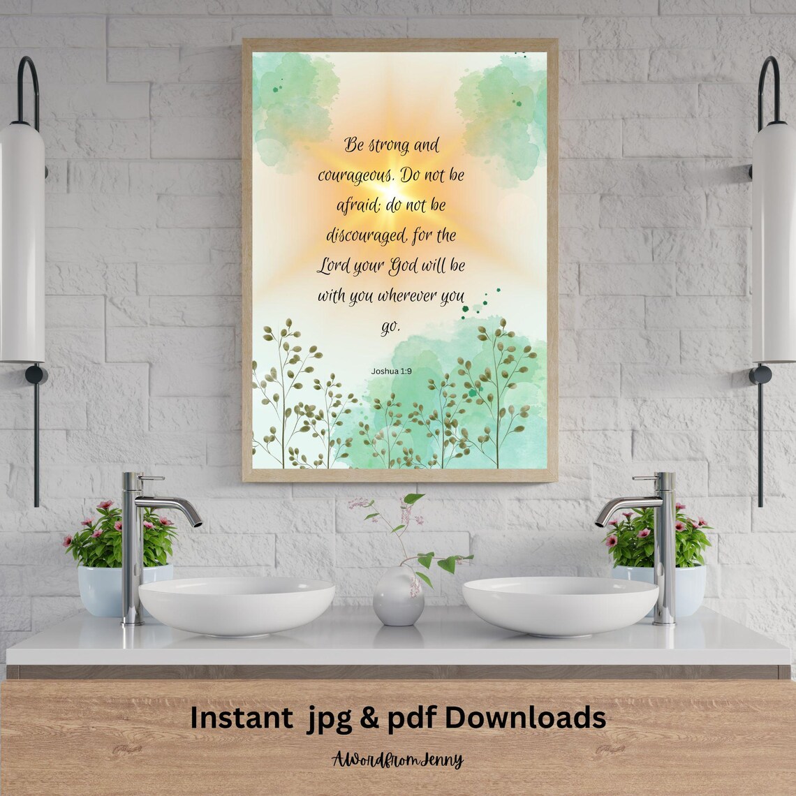 Joshua 19 Be Strong And Courageous Art Print - Image 3
