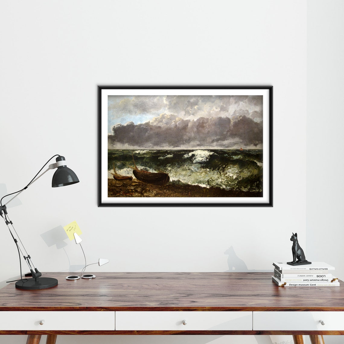 Gustave Courbet The Stormy Sea 1869 Painting Photo Poster Print Art Gift Home Wall Dcor Gicle Rocks Choppy Water Ocean Boats - Image 4