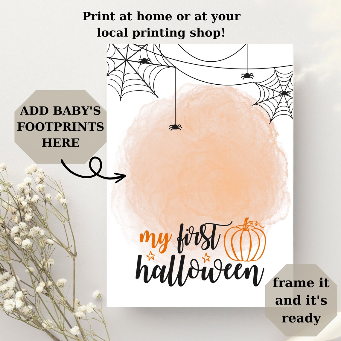 My First Halloween Footprint Keepsake Art Print - Image 3