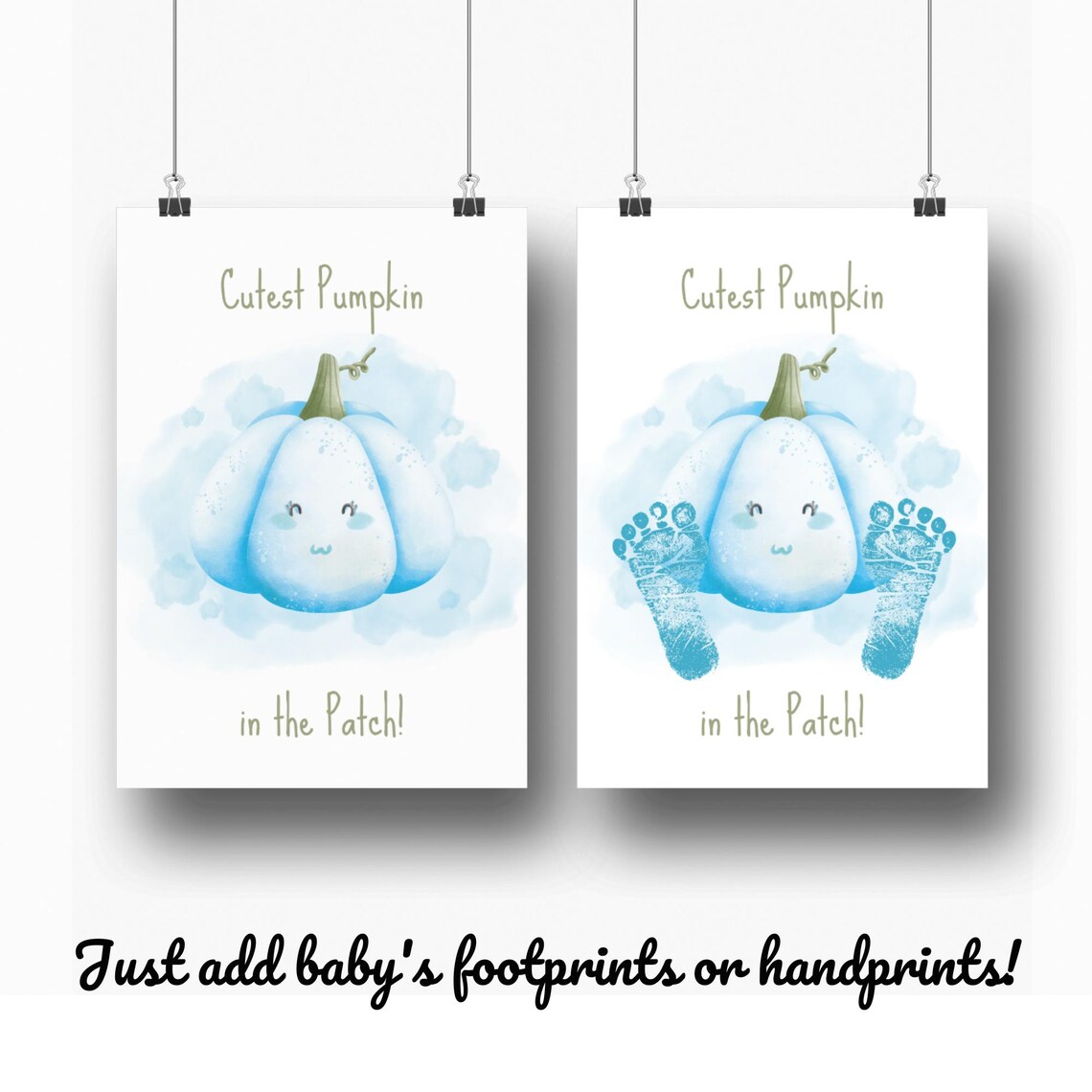 My First Fall Footprint and Handprint Art Print - Image 2