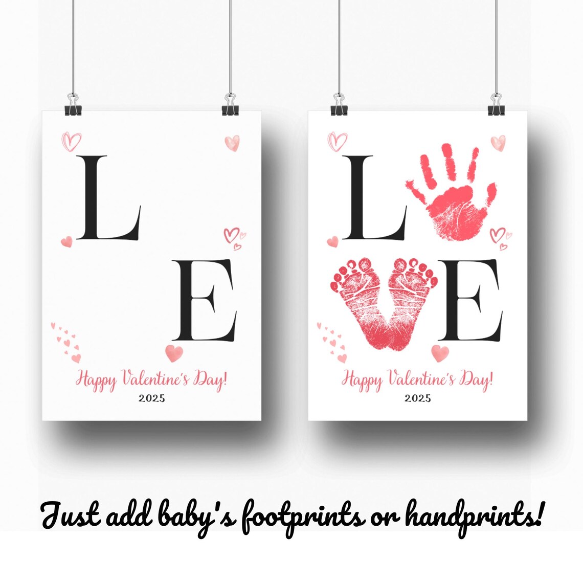 Valentine Footprint Keepsake Art, Toddler Heart Craft - Image 3