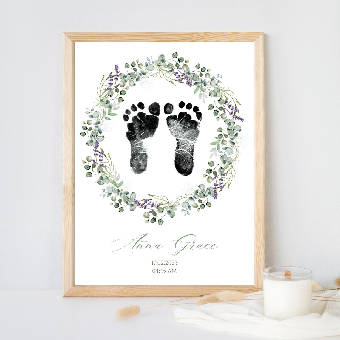 Lavander Eucalyptus Baby Footprints Keepsake - Image 2