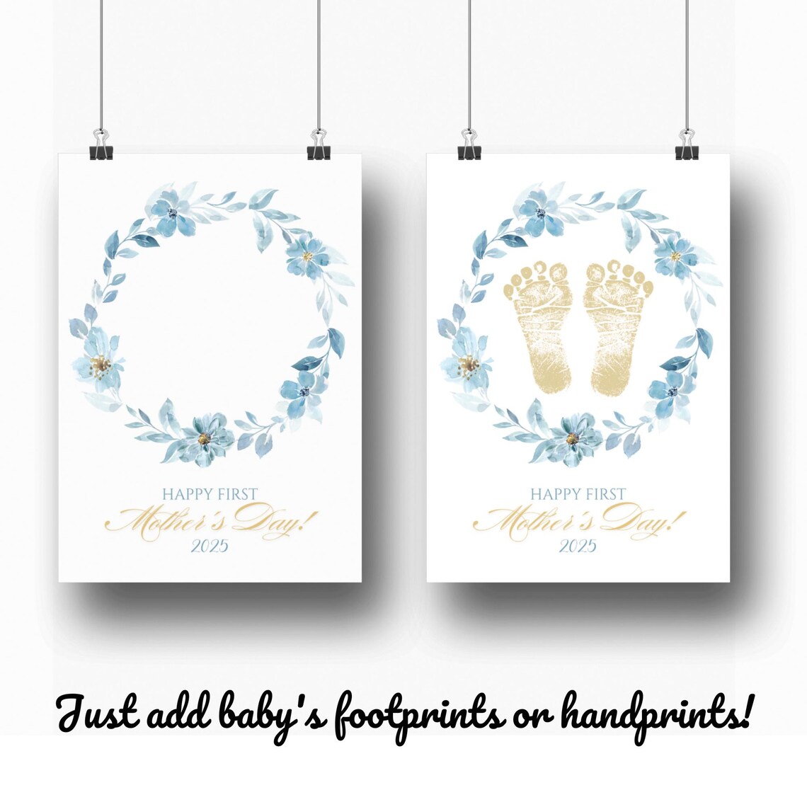 My First Mothers Day Footprint Craft Art Print - Image 3