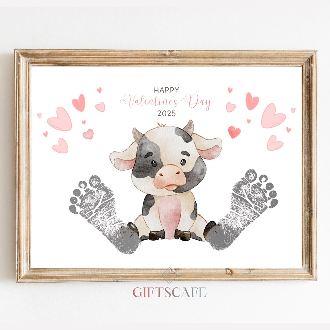 Happy First Valentine Handprint Heart Love Art Print