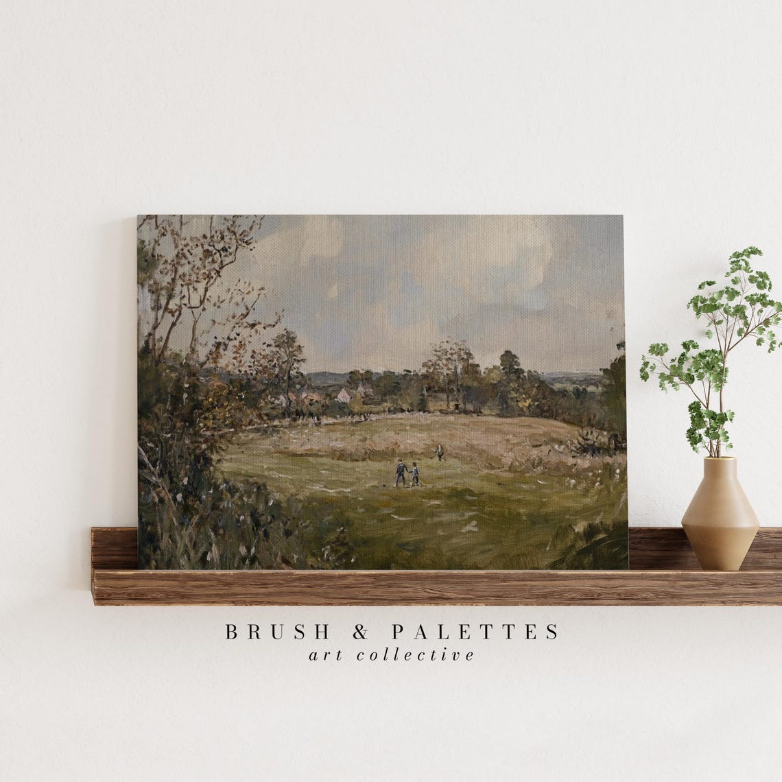 Soft Brush English Countryside Textured Landscape Painting Poster - Image 3