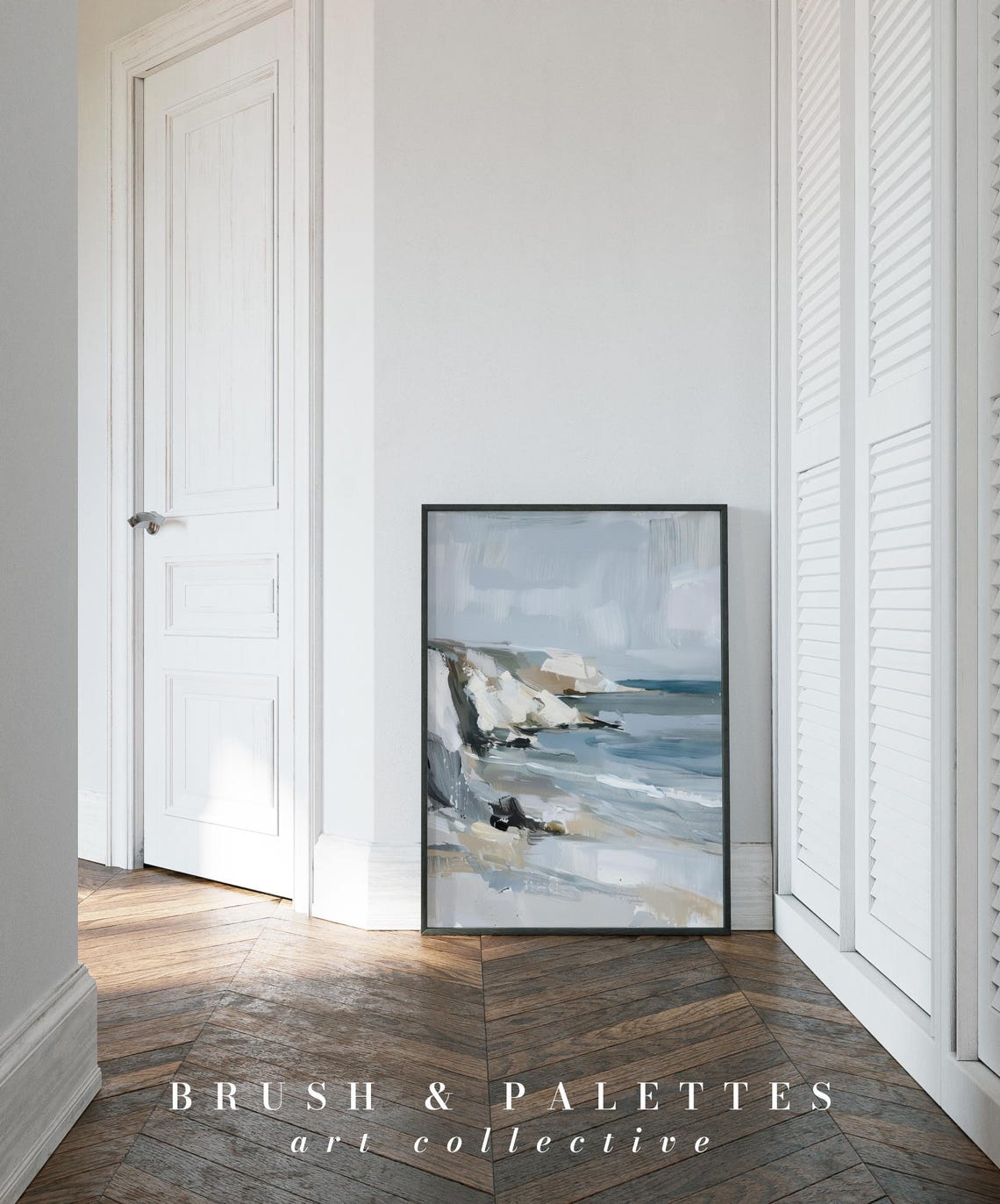Abstract Coastal Cliff Art Print, Minimalist Seascape - Image 2