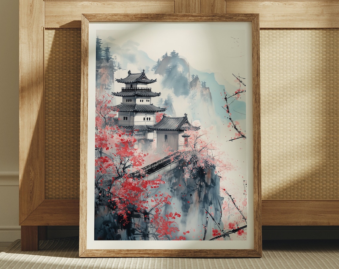 Japanese Temple Art, Japan Travel Poster