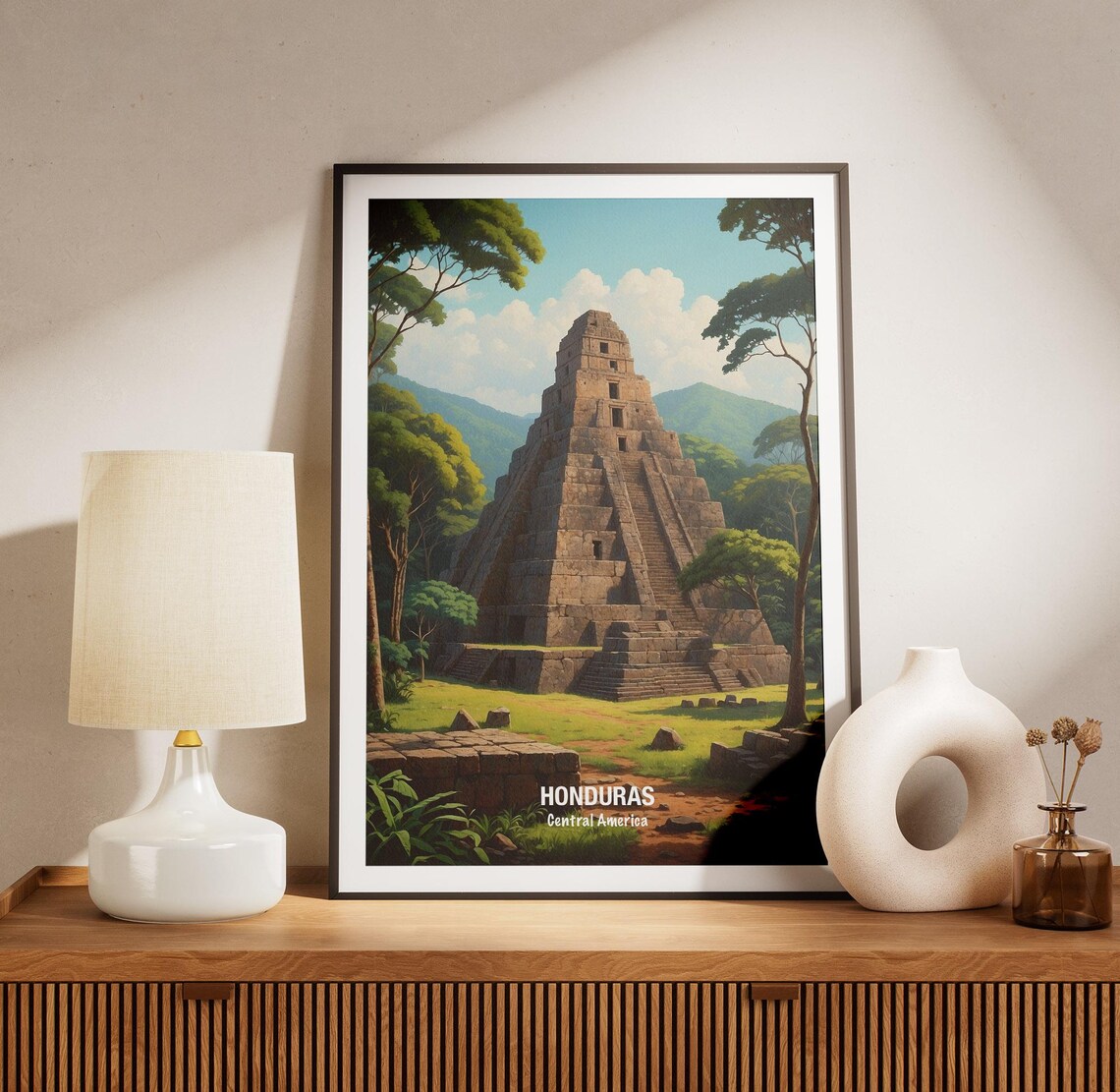 Honduras Central America Ancient Mayan Stone Temple Ruins Poster - Image 3