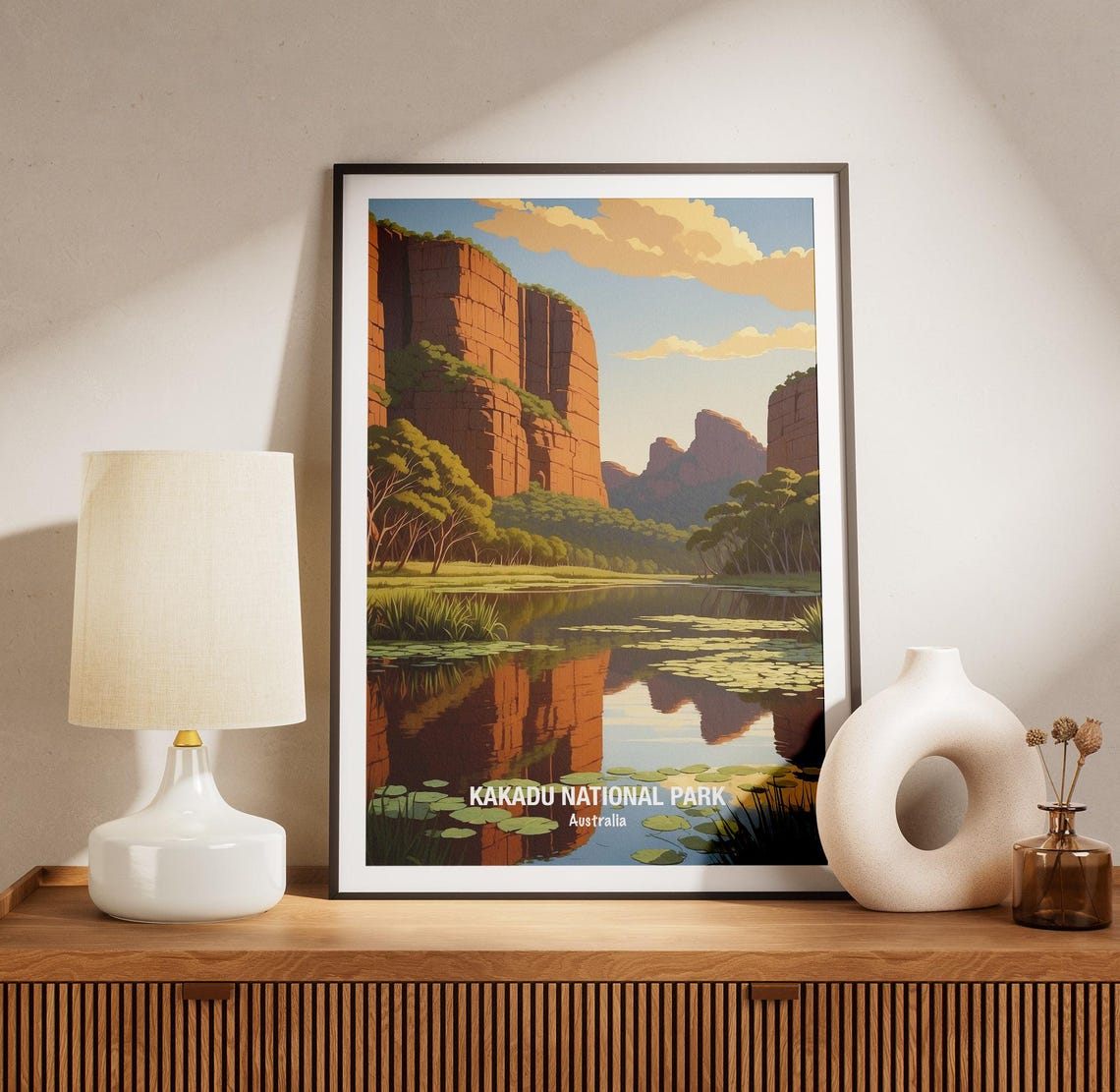 Kakadu National Park Red Sandstone Cliffs Wetland Reflection Poster - Image 3