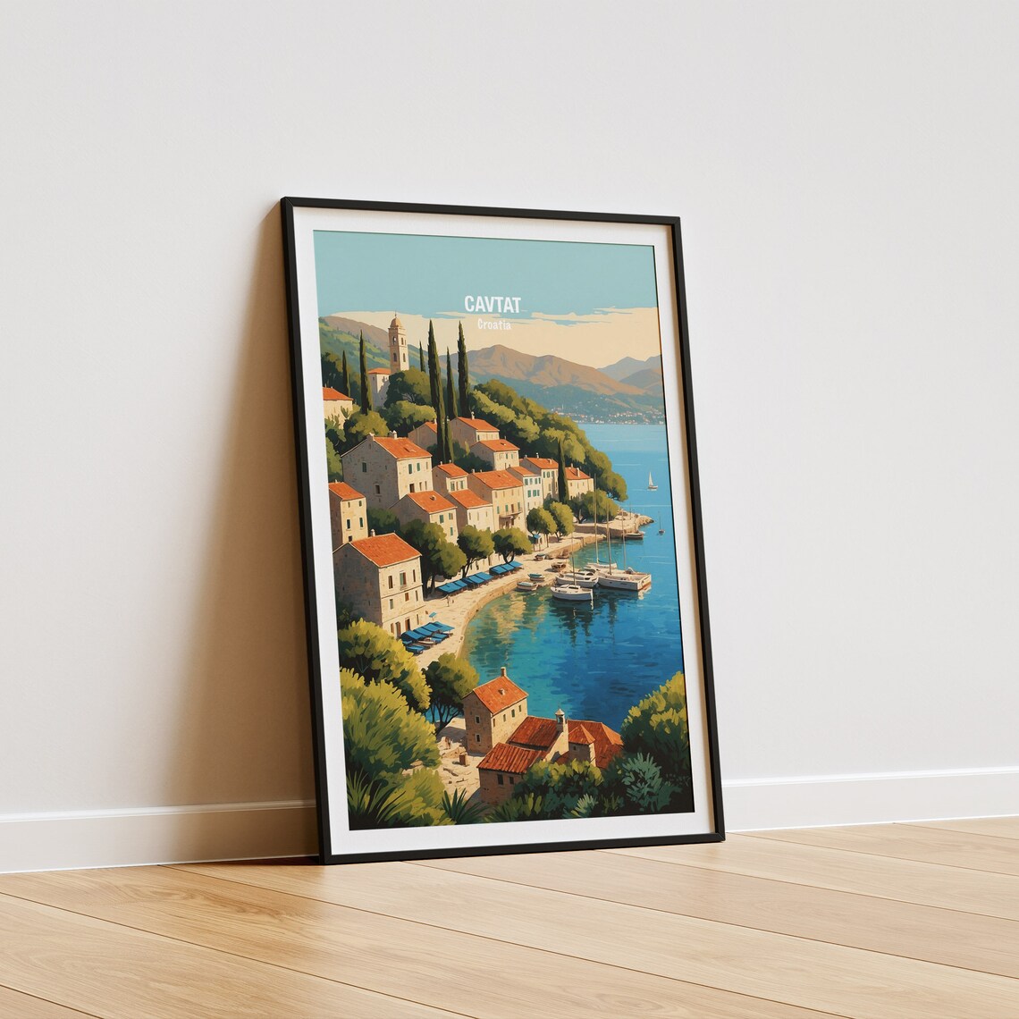 Cavtat Croatia Harbor Village Adriatic Coast View Town Poster - Image 5