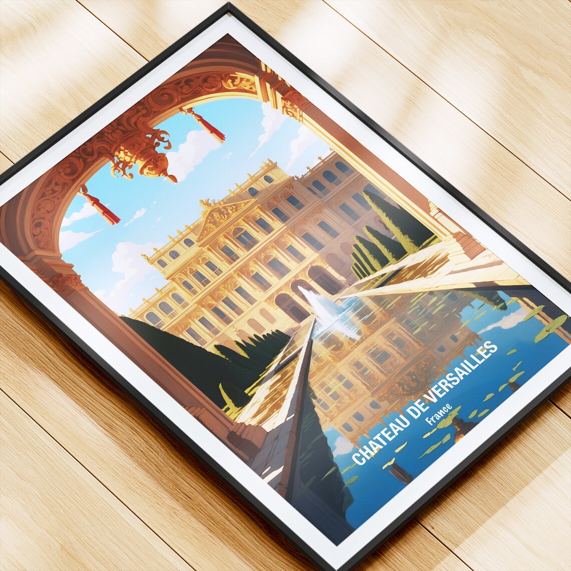 Chateau de Versailles Grand Canal Archway Water Mirror Poster - Image 4