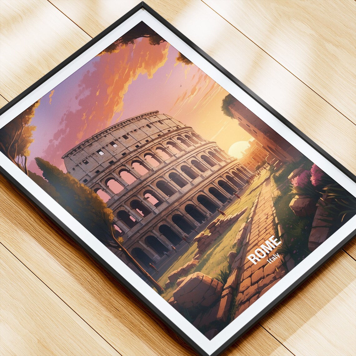 Rome Italy Colosseum Ancient Sunset Skyline Eternal City Poster - Image 4